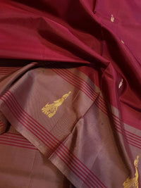Banana Pith Handloom Silk Saree - Rustic Maroon