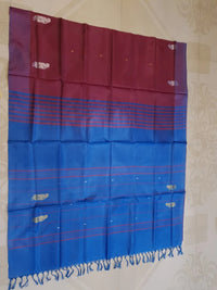 Banana Pith Handloom Silk Saree - Maroon