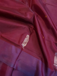 Banana Pith Handloom Silk Saree - Maroon