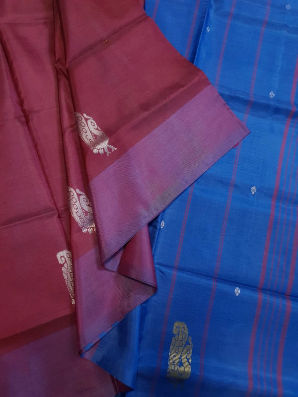 Banana Pith Handloom Silk Saree - Maroon
