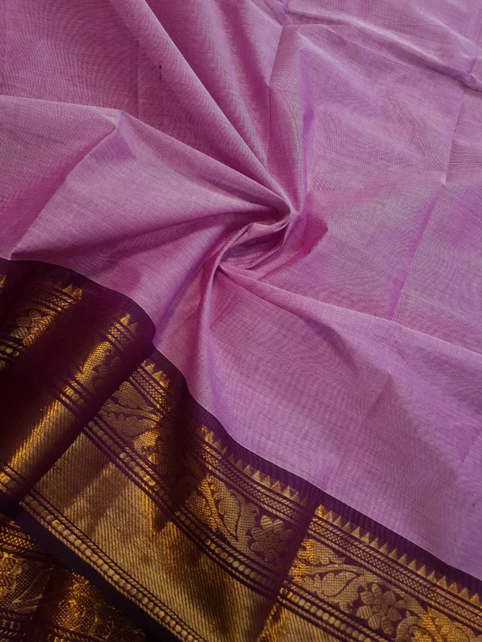 Pure Kanchi Cotton Saree - Lavender