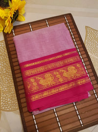 Pure Kanchi Cotton Saree - Pink