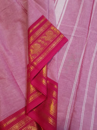 Pure Kanchi Cotton Saree - Pink