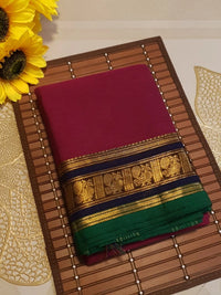 Pure Kanchi Cotton Saree - Maroon