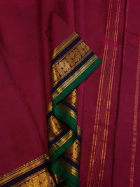 Pure Kanchi Cotton Saree - Maroon