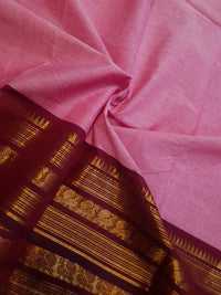 Pure Kanchi Cotton Saree - Pink