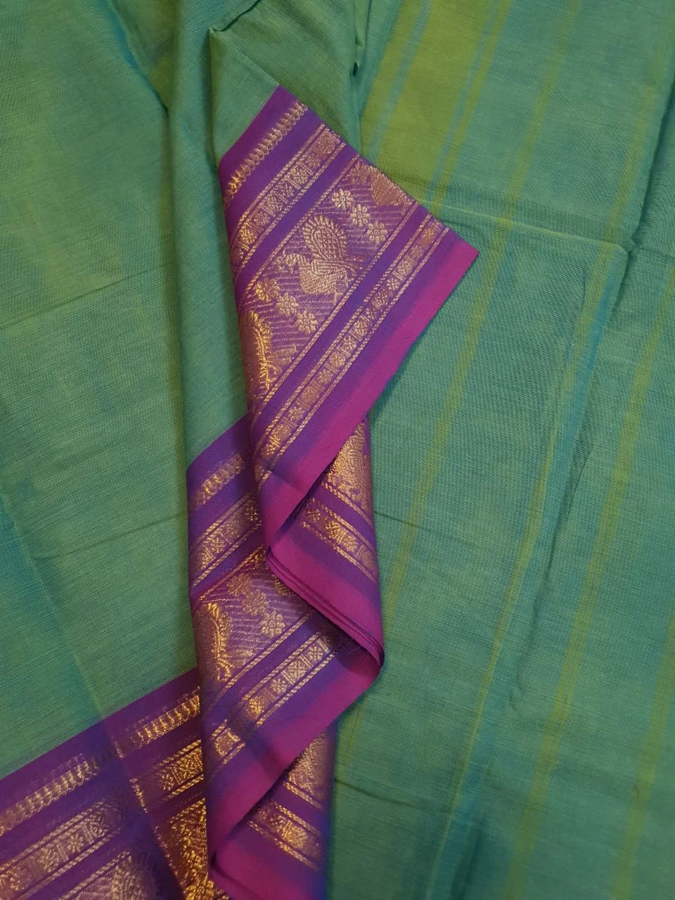 Pure Kanchi Cotton Saree - Green