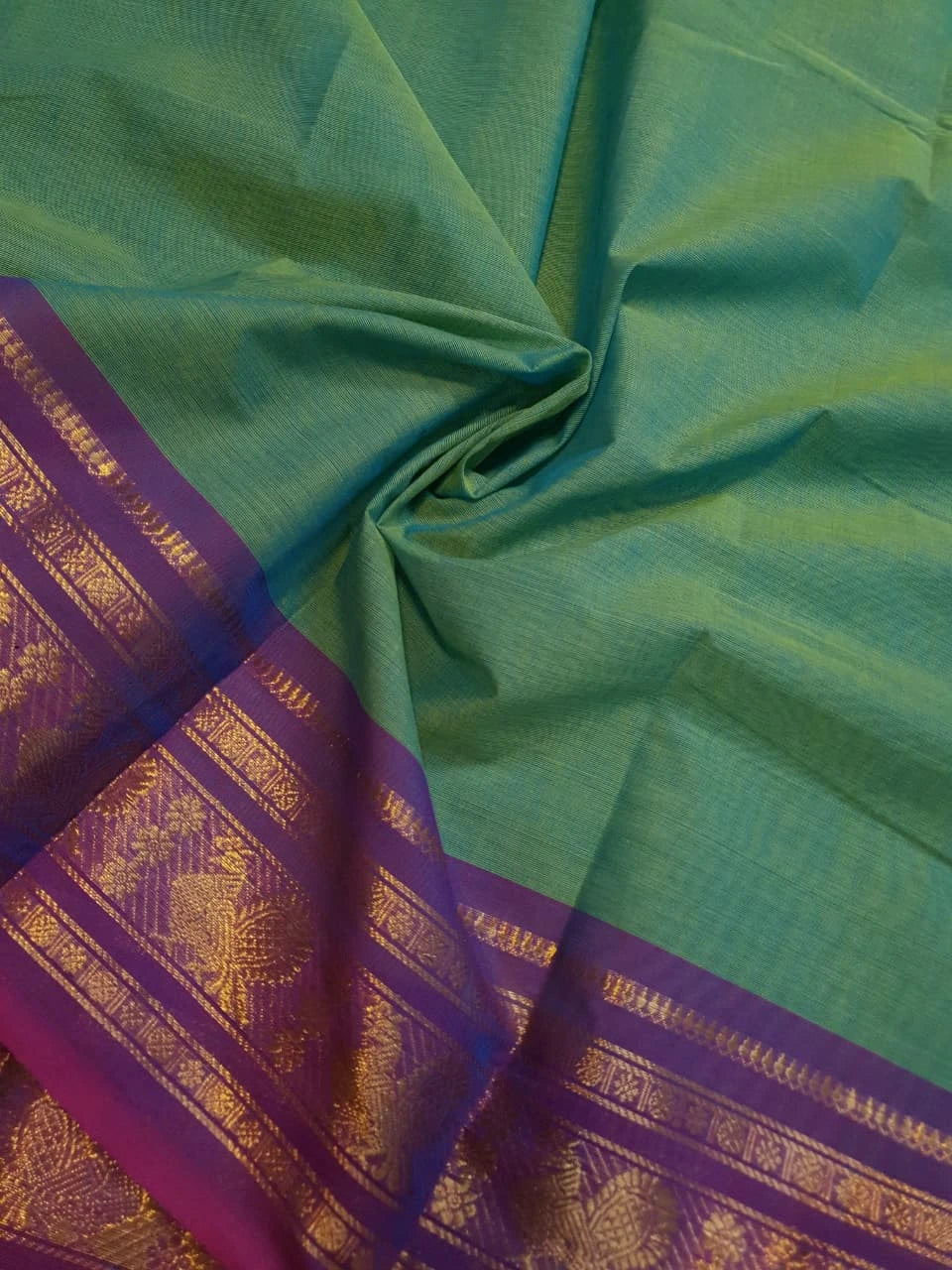 Pure Kanchi Cotton Saree - Green