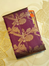 2G Pure Kanjivaram Silk Saree in Rich Purple with Gold Zari