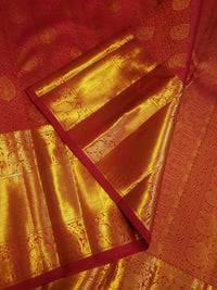 2G Pure Kanjivaram Silk Saree Traditional Red with Rich Gold Zari