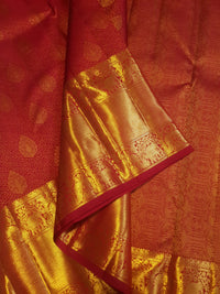 2G Pure Kanjivaram Silk Saree Traditional Red with Rich Gold Zari