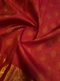 2G Pure Kanjivaram Silk Saree Traditional Red with Rich Gold Zari