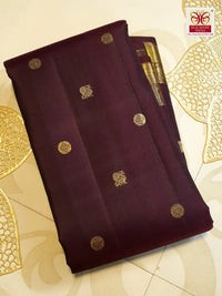 3Gram Rich Brown Pure Kanjivaram Silk Saree with Traditional Gold Zari | Silkmark Certified