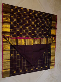2G  Pure Kanjivaram Silk Saree in Brown Color | Silkmark Certified