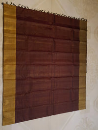 2G Pure Kanjivaram Silk Saree in Deep Maroon with Classic Gold Zari Border | Silkmark Certified