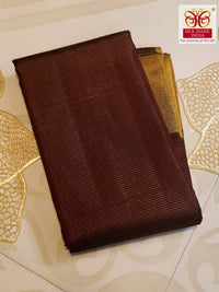2G Pure Kanjivaram Silk Saree in Deep Maroon with Classic Gold Zari Border | Silkmark Certified