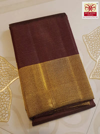 2G Pure Kanjivaram Silk Saree in Deep Maroon with Classic Gold Zari Border | Silkmark Certified