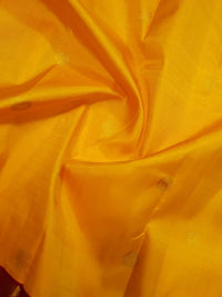 2G  Pure Korvai  Kanjivaram Silk Saree in Bright Yellow with Maroon Peacock Border & Rich Gold Zari | Silkmark Certified