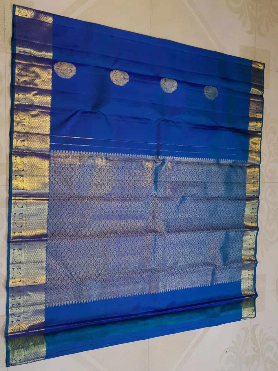 2Gram Pure Kanjivaram Silk Saree - Blue | Silkmark Certified