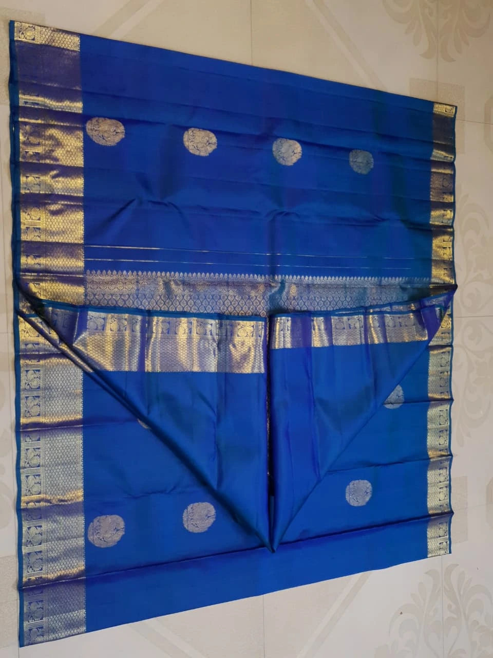 2Gram Pure Kanjivaram Silk Saree - Blue | Silkmark Certified