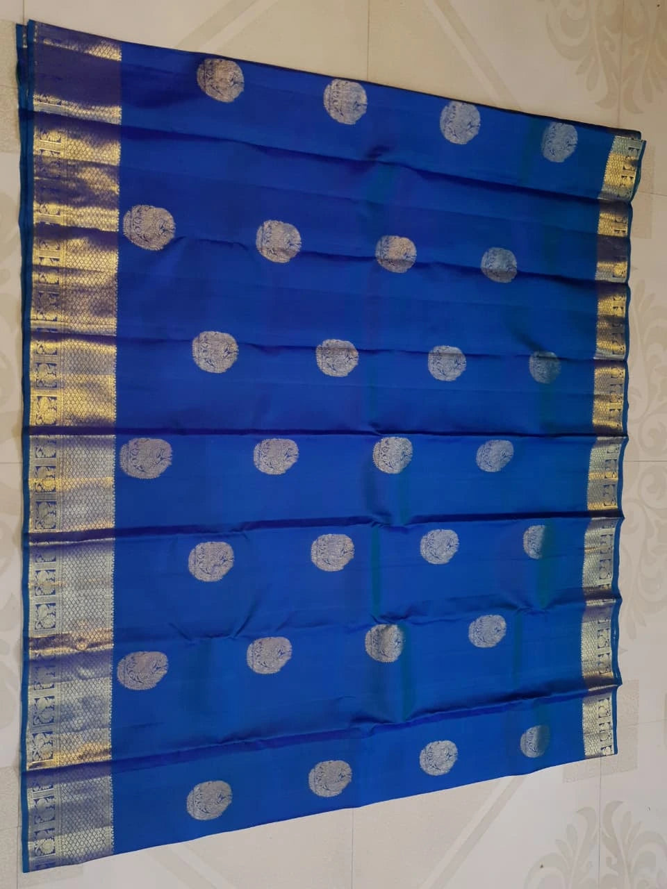 2Gram Pure Kanjivaram Silk Saree - Blue | Silkmark Certified