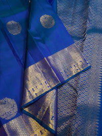 2Gram Pure Kanjivaram Silk Saree - Blue | Silkmark Certified