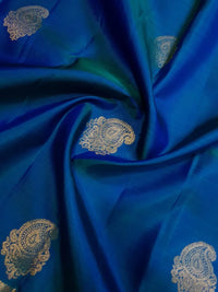 2Gram Pure Kanjivaram Silk Saree - Blue  | Silkmark Certified