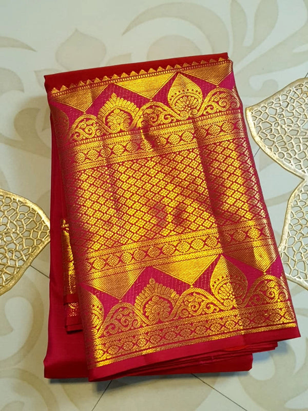 2Gram Pure Kanjivaram Silk Saree - Pink | Silkmark Certified
