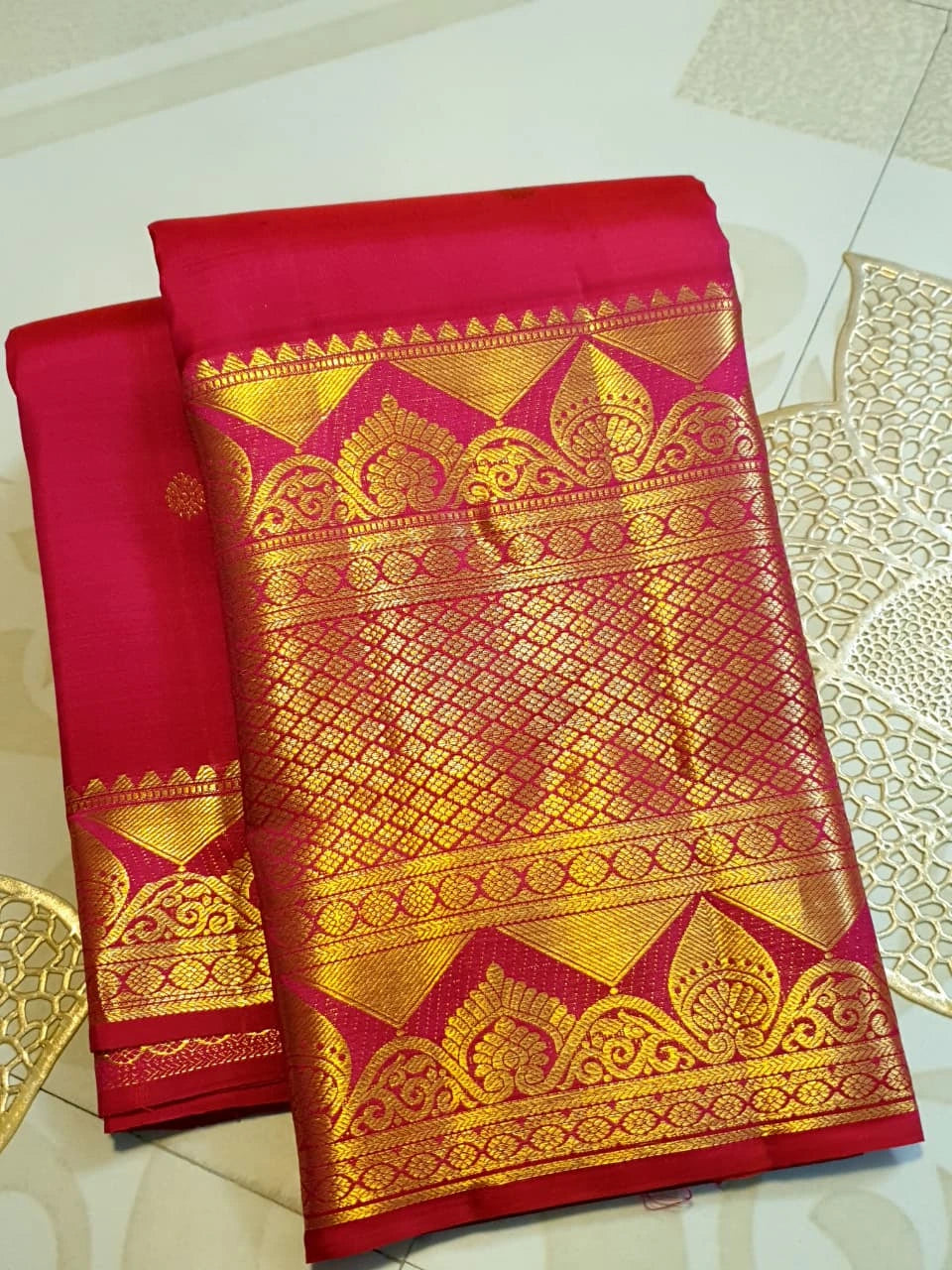 2Gram Pure Kanjivaram Silk Saree - Pink | Silkmark Certified