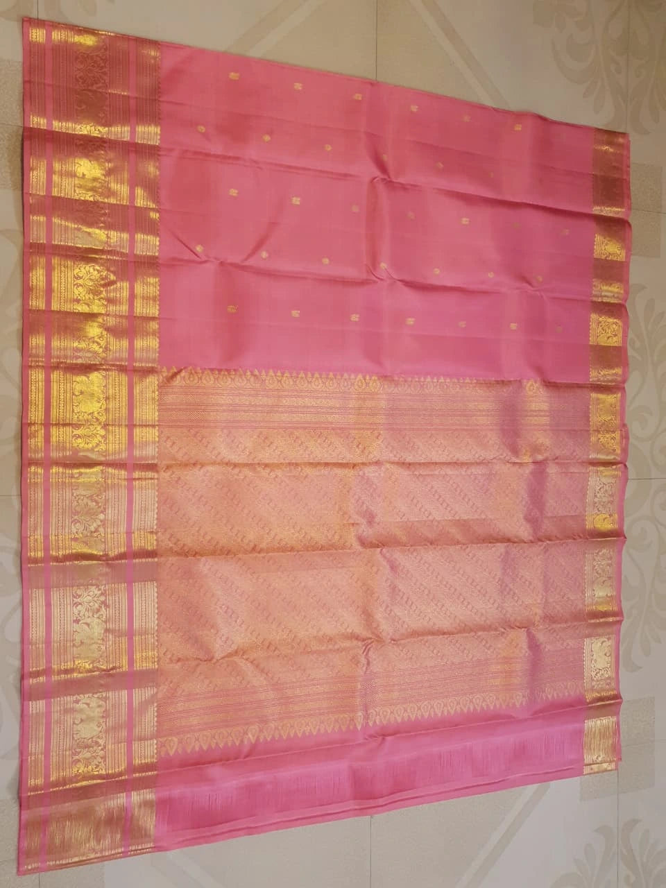 2Gram Pure Kanjivaram Silk Saree - Pink | Silkmark Certified