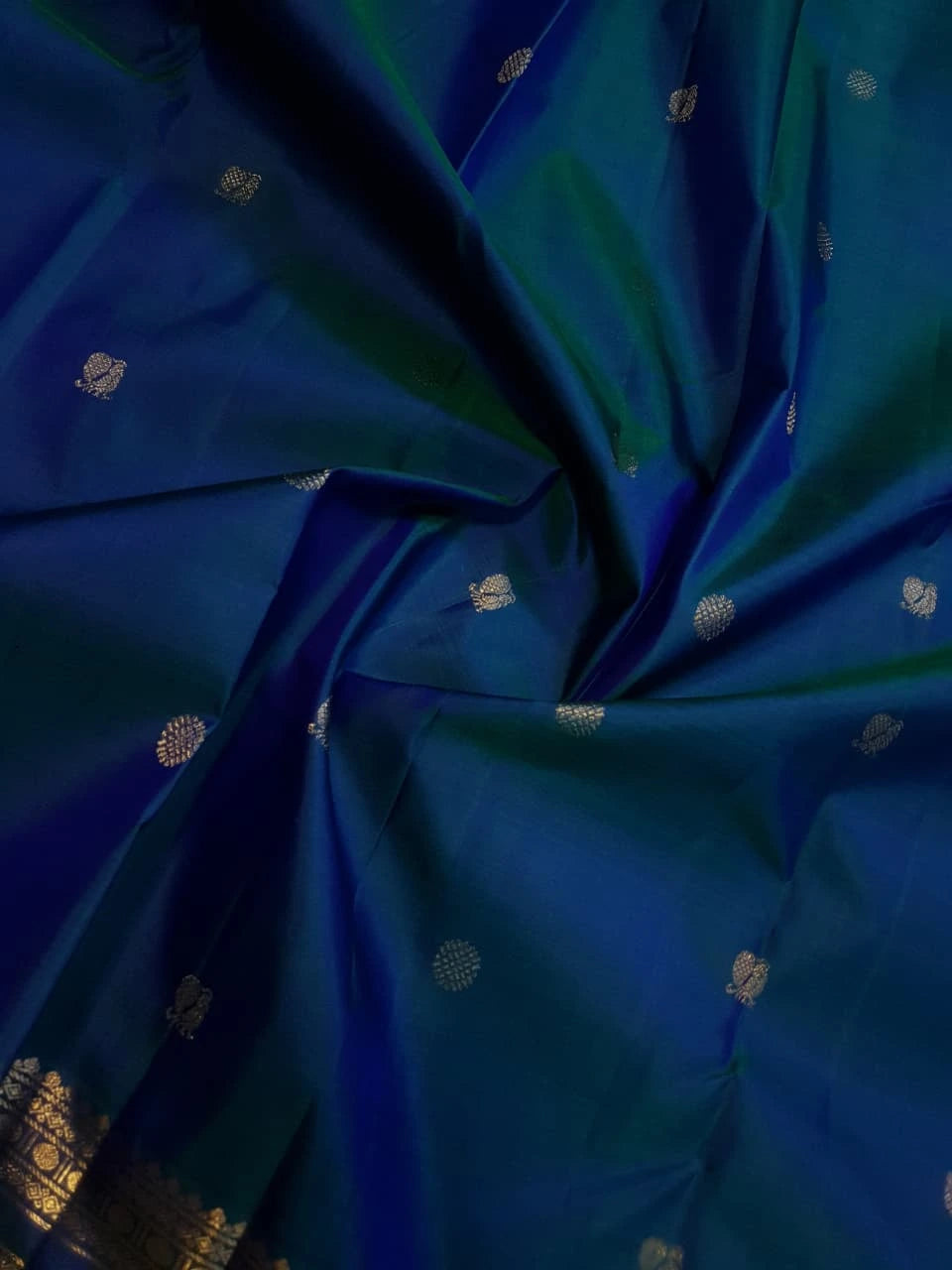 2Gram Pure Kanjivaram Silk Saree - Blue | Silkmark Certified