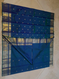 2Gram Pure Kanjivaram Silk Saree - Blue | Silkmark Certified