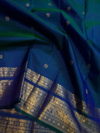 2Gram Pure Kanjivaram Silk Saree - Blue | Silkmark Certified