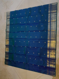 2Gram Pure Kanjivaram Silk Saree - Blue | Silkmark Certified