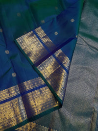 2Gram Pure Kanjivaram Silk Saree - Blue | Silkmark Certified