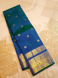 2Gram Pure Kanjivaram Silk Saree - Blue | Silkmark Certified