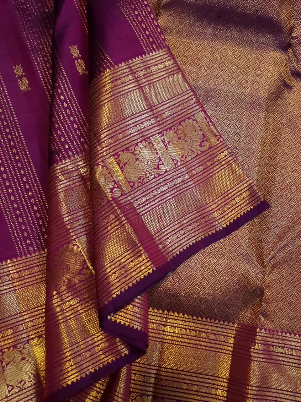 2Gram Pure Kanjivaram Silk Saree - Purple | Silkmark Certified