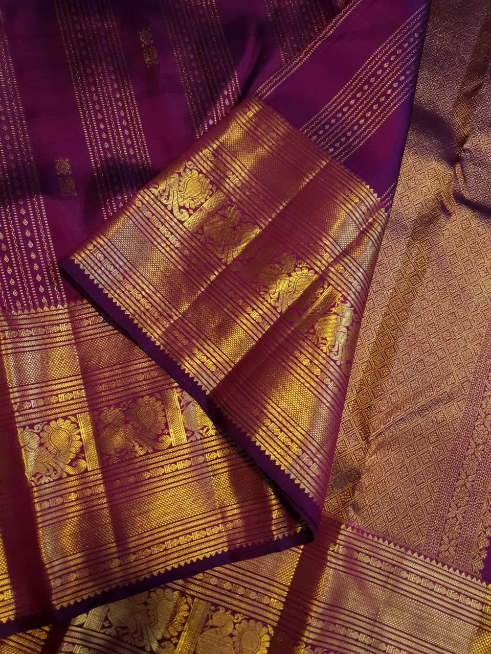 2Gram Pure Kanjivaram Silk Saree - Purple | Silkmark Certified