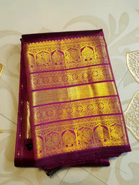 2Gram Pure Kanjivaram Silk Saree - Purple | Silkmark Certified