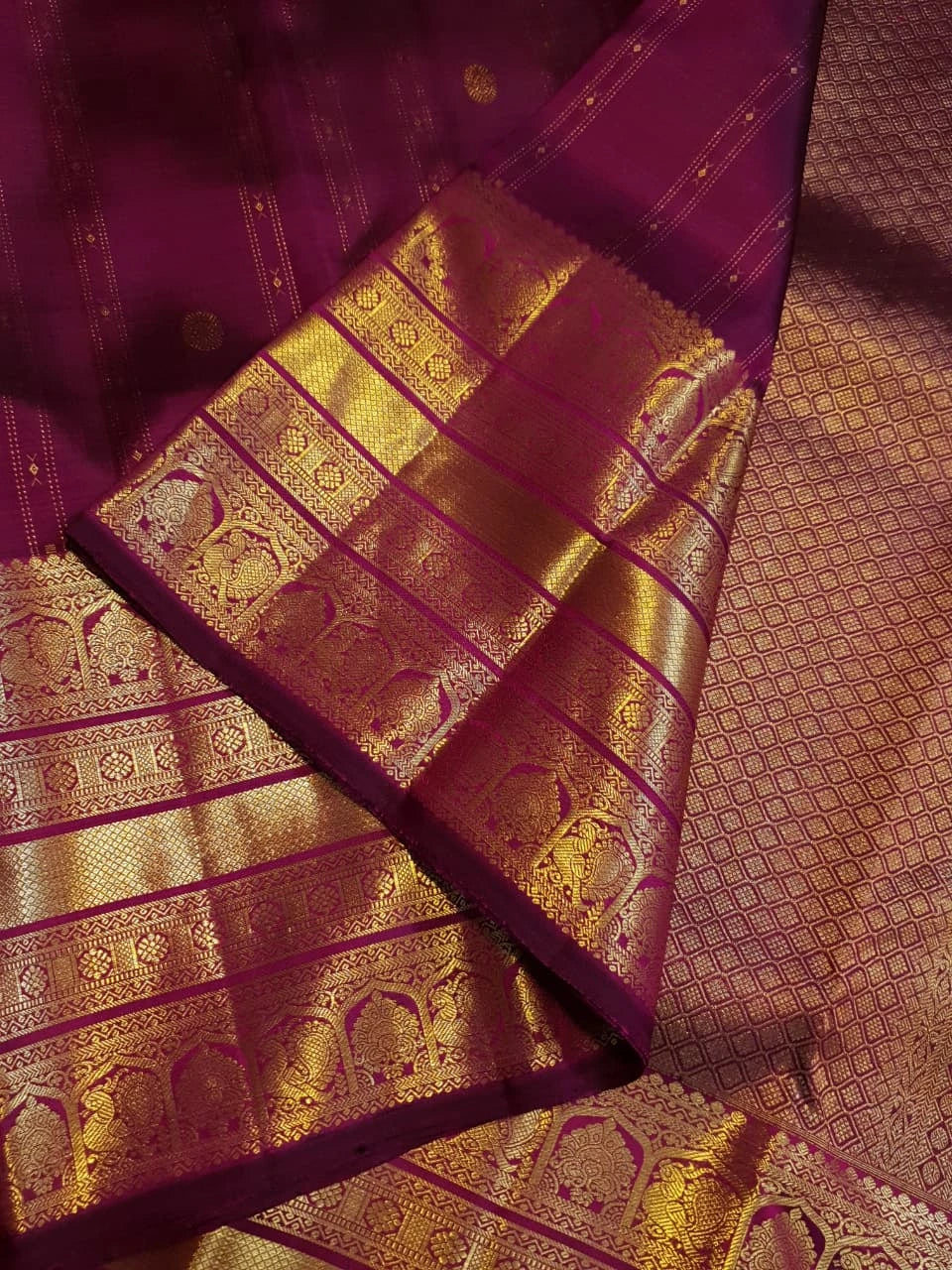 2Gram Pure Kanjivaram Silk Saree - Purple | Silkmark Certified
