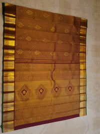 2G  Pure Kanjivaram Silk Saree in Deep Maroon with Rich Gold Brocade, Paisley Buttas and Grand Zari Pallu | Silkmark Certified