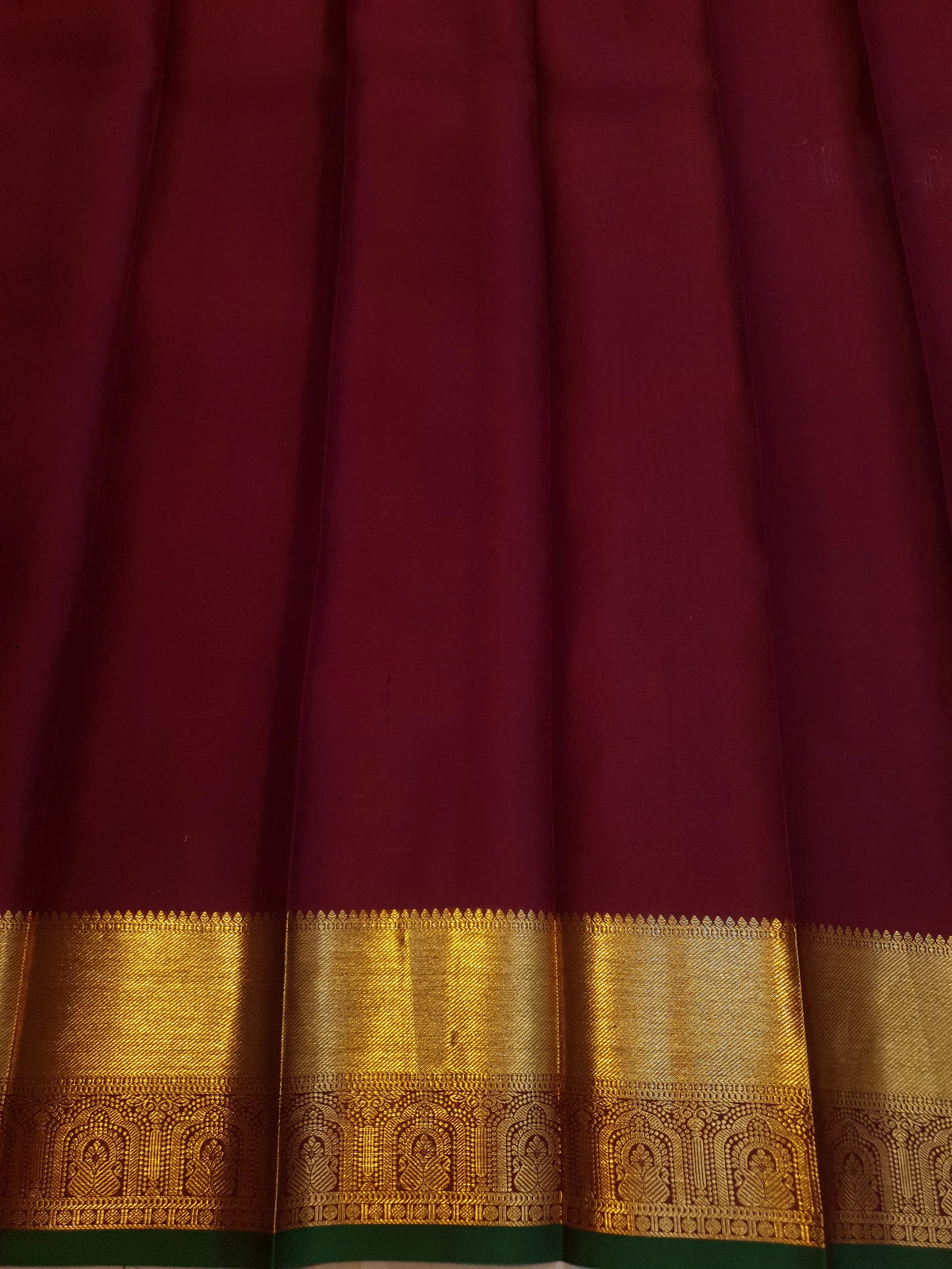 2G  Pure Kanjivaram Silk Saree in Deep Maroon with Rich Gold Brocade, Paisley Buttas and Grand Zari Pallu | Silkmark Certified