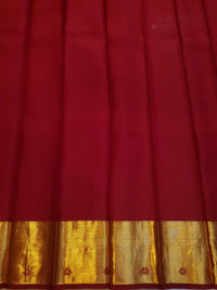 2G Pure Kanjivaram Silk Saree in Deep Maroon with Rich Gold Brocade Floral Paisley Pallu and Traditional Motifs | Silkmark Certified
