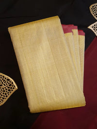 2G Pure Kanjivaram Silk Saree in Golden Yellow with Rich Orange-Gold Zari Pallu and Maroon Contrast Edges | Silkmark Certified