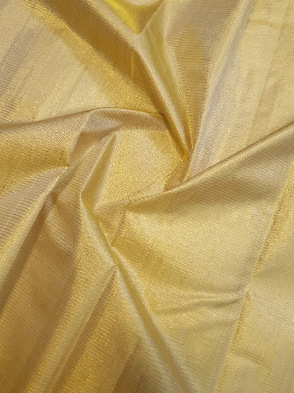 2G Pure Kanjivaram Silk Saree in Golden Yellow with Rich Orange-Gold Zari Pallu and Maroon Contrast Edges | Silkmark Certified