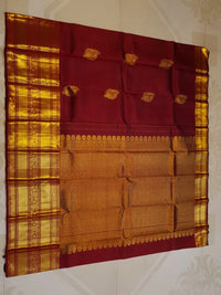 2G Pure Kanjivaram Silk Saree in Deep Maroon | Silkmark Certified