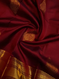 2G Pure Kanjivaram Silk Saree in Deep Maroon | Silkmark Certified