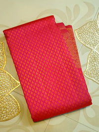 2G Pure Kanjivaram Silk Saree in Rich Rani Pink with Fine Gold Zari Buttas & Traditional Zari Border | Silkmark Certified