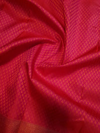 2G Pure Kanjivaram Silk Saree in Rich Rani Pink with Fine Gold Zari Buttas & Traditional Zari Border | Silkmark Certified