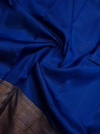 2G Pure Kanjivaram Silk Saree in Royal Blue with Fine Zari Checks & Rich Traditional Zari Border | Silkmark Certified